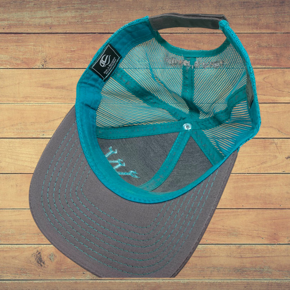 Winders Auto W Embroidered Trucker Hat Cap Snapback Aqua and Gray Mesh Back - Picture 7 of 8